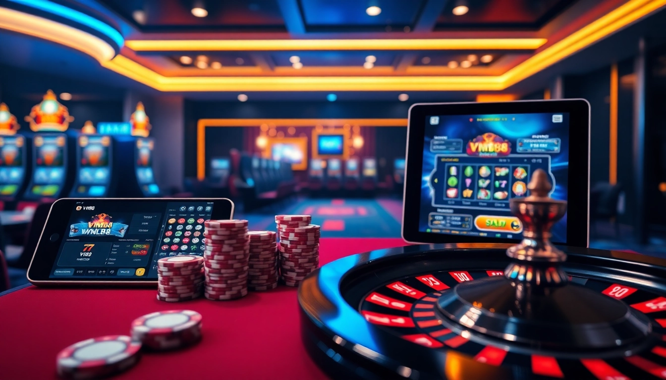 Engaging VM88 online casino interface showcasing dynamic betting tables, slots, and seamless gameplay
