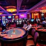 Experience thrilling moments at L444 with players engaging at colorful casino tables and machines.
