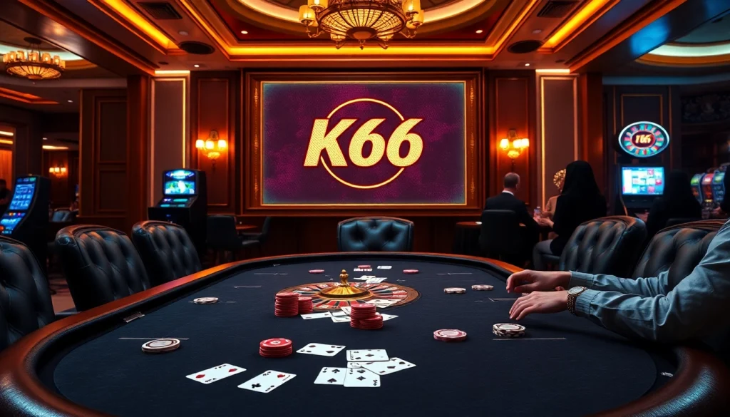 Tương tác với khung cảnh poker thú vị của KO66 với những cược chiến lược và trang trí thanh lịch.