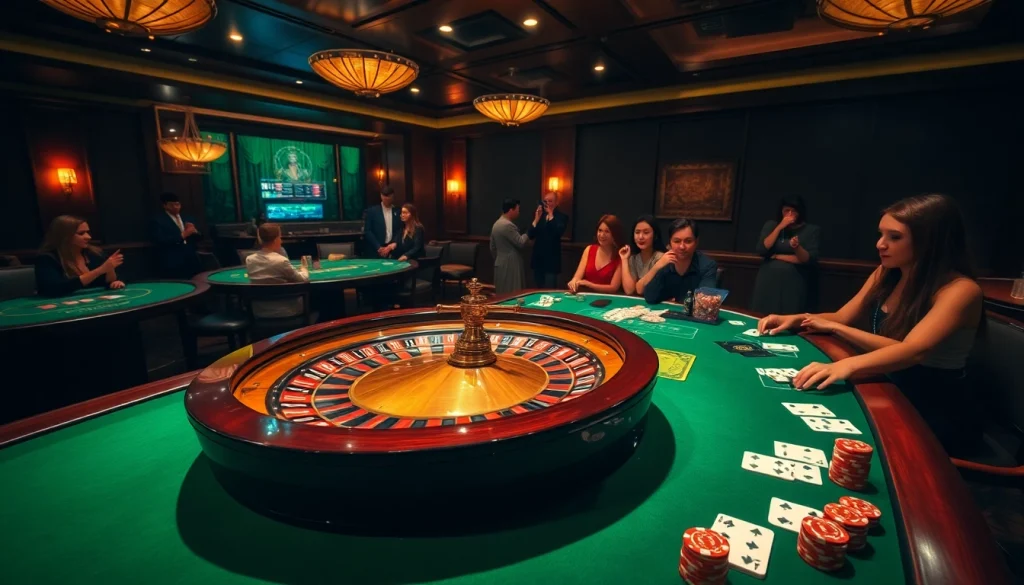 Experience LC88's thrilling casino environment with vibrant tables and professional gameplay.
