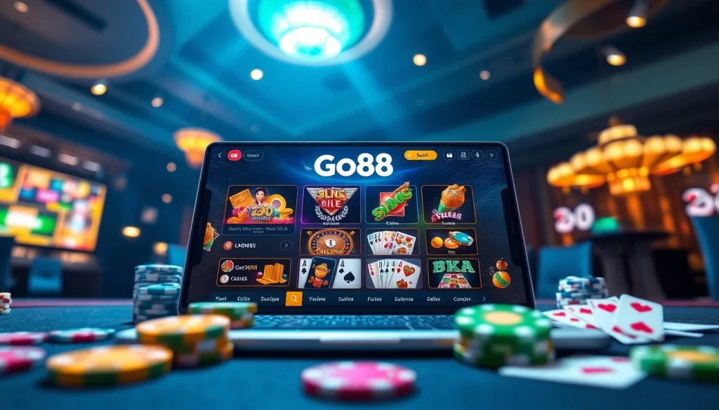 Exciting online gaming environment showcasing Go88's vibrant interface and casino games.