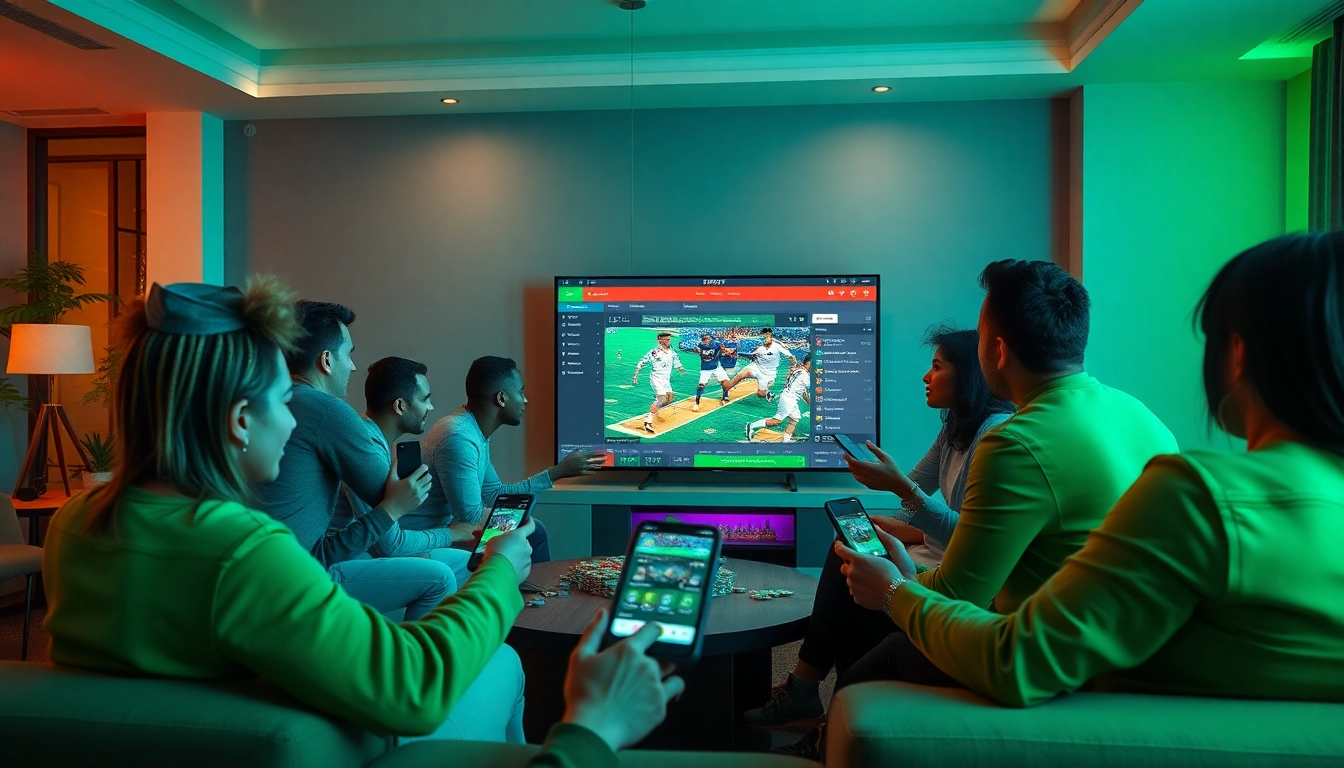 Engaging online betting experience at https://nhacaiuytin.us.com/ with people enjoying a vibrant gaming environment.