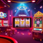 Engaging IDNSlot online casino scene featuring vibrant graphics and luxurious gaming elements.