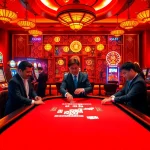 Enjoying Truyện ma-themed stories at an exciting casino, featuring poker tables and vibrant slot machines.