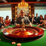 Bermain inultogel di meja roulette yang mewah dengan dealer profesional dan pemain bersemangat.