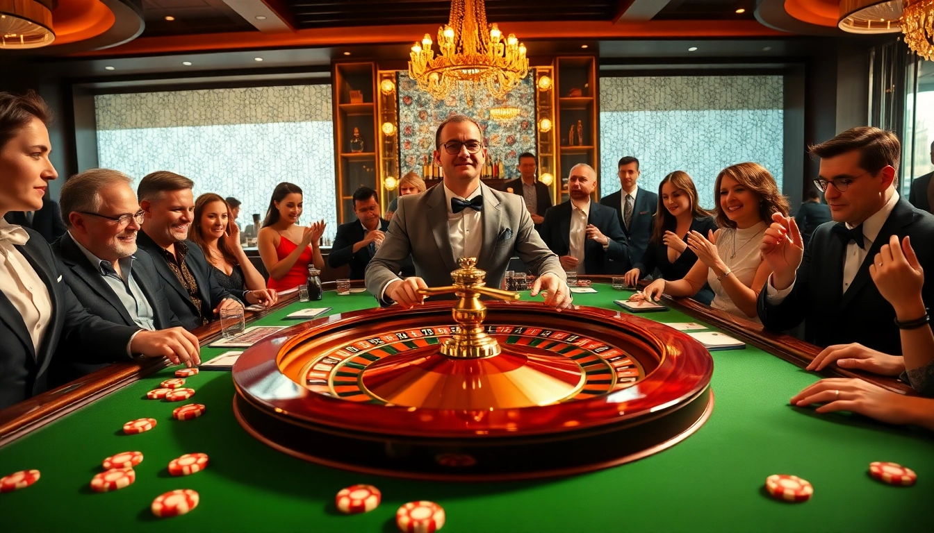 Bermain inultogel di meja roulette yang mewah dengan dealer profesional dan pemain bersemangat.