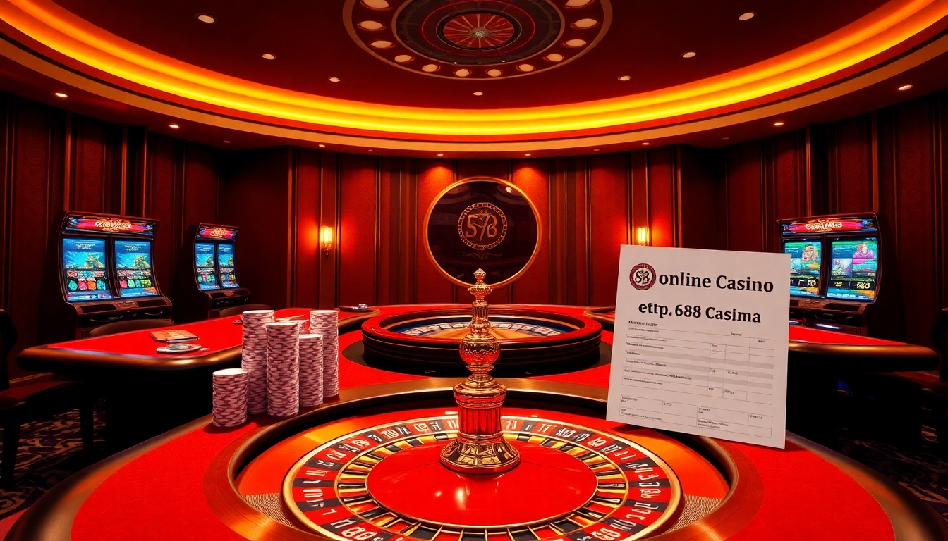 Exciting gameplay at http://ev882.sa.com/ showcasing vibrant slot machines and roulette tables.
