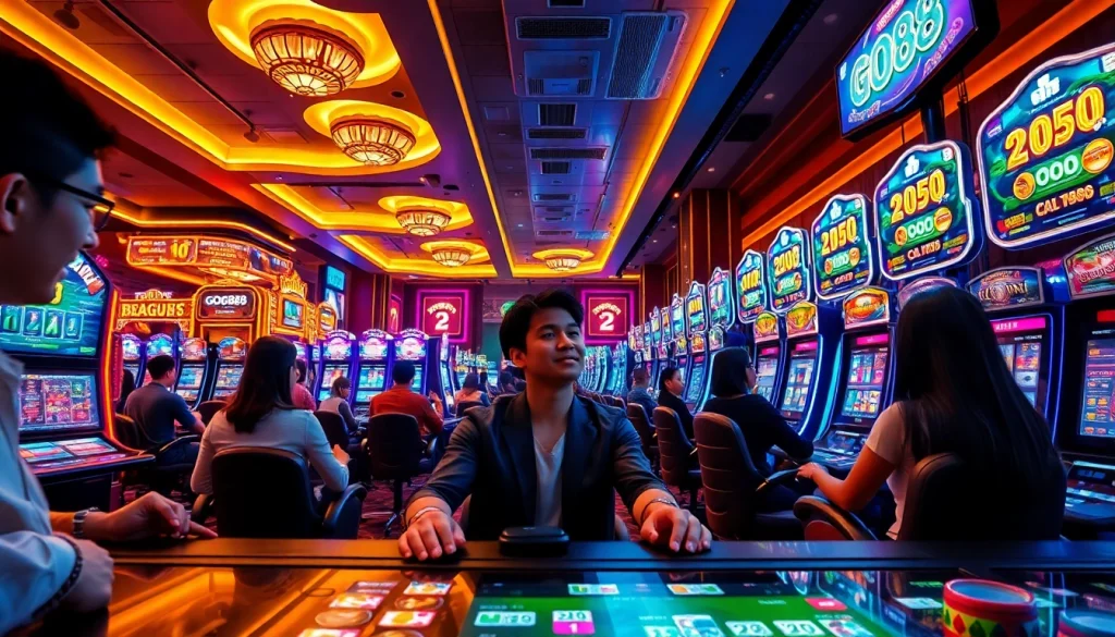 Experience excitement with GO88, featuring diverse games in a vibrant gaming space.