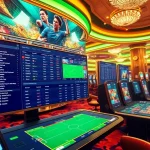 Experience the excitement of Situs Judi Bola Piala Dunia 2027 with vibrant betting interfaces and engaging casino elements.