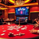 Players enjoying a thrilling blackjack game at a luxurious 69VN casino table.