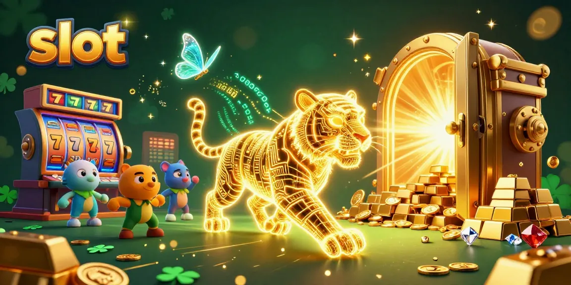 Spin vibrant slot machines with golden tiger and holographic butterflies amid dazzling casino treasures